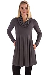 Cowl Neck Spandex/Viscose Full Length Gathered  Dress
