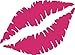 Kiss Mark Lips Car Decal / Sticker - HOT PINK