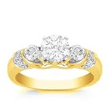 Search : 0.84 Carats Diamond Engagement Ring on 14k Yellow Gold Round Cut Sale