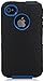 iSee Case iPhone 4S Case, iPhone 4 Case, (TM) Hybrid Rugged Heavy Duty Case with Built in Screen Protector for Apple iPhone 4 4S (4S-Super Armor Black on Blue)
