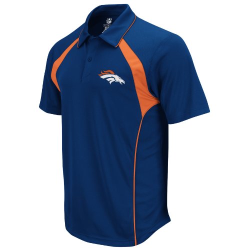 NFL Men's Denver Broncos End Zone Trainer Polo (Navy, XX-Large)