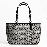 Coach Signature Gallery Tote Black White