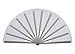 Greatlookz Chinese Nylon-Cloth Fan for Ladies, White