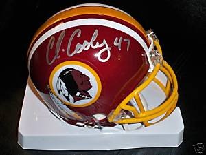 CHRIS COOLEY SIGNED AUTOGRAPHED WASHINGTON REDSKINS MINI HELMET W/ HOLOGRAM + COA
