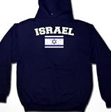 Israel Flag International Soccer Sweatshirt, Israeli National Pride Mens Pullover Hoodie