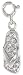 Sterling Silver Jeweled Flip-flop Pendant, w/ CZ Stones, 13/16 in. (20mm)