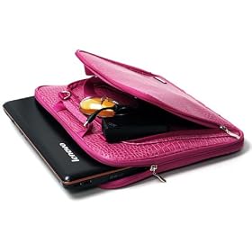 CaseCrown Double Memory Foam Padded Laptop Case with Front Pocket (Alligator Hot Pink) to Carry the Apple MacBook Pro MB134LL/A 15.4-inch Laptop