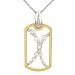 Rectangular Pendant w/ Round Diamonds on Chain .37cttw