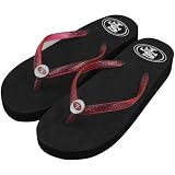 NFL San Francisco 49ers Womens Wedge Flip Flops - Black (5/6)