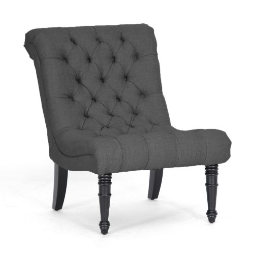 Baxton Studio Caelie Gray Linen Modern Lounge Chair On Sale