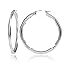 Hoops & Loops Sterling Silver 2mm High Polished Large Round Hoop Earrings