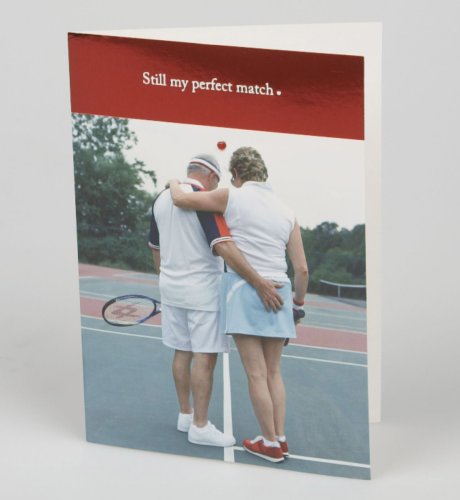 Tennis Couple Humour Hand-Finished Valentine Card