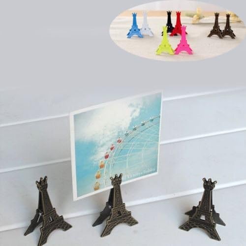 Eiffel Tower Decoration Photo Memo Clip Stand Display Holder Card Home (Random Colour)