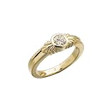 14K Yellow Gold 5 MM Cubic Zirconia (Created) Fashion Ring
