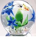 Murano Design Glass Art Butterfly Garden Paperweight PW-268