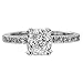 1.00 CT CUSHION SHAPE DIAMOND RING SET G SI1 18K