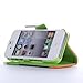 ATC Masione(TM) Apple iPhone 4/4S Credit Card Hard Shell Case Stand with Silicone Core + Screen Protector & Stylus (Wallet case Green+Navy Green+Orange)