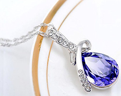 MR.TIE Hot Women Silver Plated Crystal Drop Pendant Necklace Fashion Jewelry