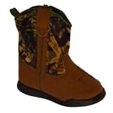 Infant Boys Brown Cowboy Boots with Green Cammo
