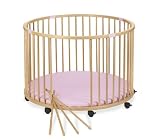 Pinolino 162309-676-7 - Laufgitter Ronja Buche natur, 110 cm, 'Karo Helsinki' rosa