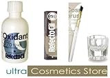 REFECTOCIL COLOR KIT - Natural Brown Cream Hair Dye + Liquid Oxidant 3% 1.7oz + Mixing Brush + Glass Dappen Dish