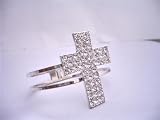 Hip Hop Shimmering Cross Cuff Bracelet In Silver Simulated Rhodium w/ CZ Embossed (BRAND NEW)