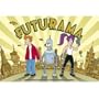 Futurama Poster Presented In Double Vision Where Drunk Bender Leela and Fry