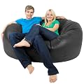 XXXL Bean Bag MONSTER Double - Faux Leather BLACK Giant Bean Bags