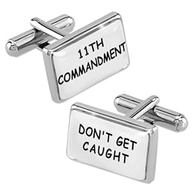 11th Commandment by Necktie Accessories silver silver plated cufflinks