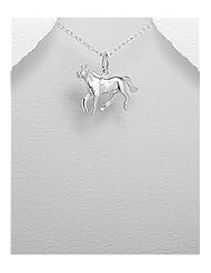 Horse Pendant Necklace In 92.5 Sterling Silver