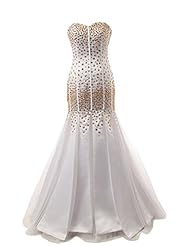 Strapless Dropped   Waistline Fit-and-Flare Mermaid Lace Glittering Sequined Satin Sweetheart Evening Dress/Prom Dress 