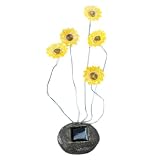 Decorative Yellow Sunflowers Garden Solar Lights With 5 Blinking LEDs