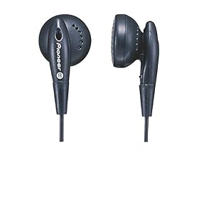 Pioneer SE-CE10-XK Portable Audio Earbud Headphones with Carrying Case (Black)
