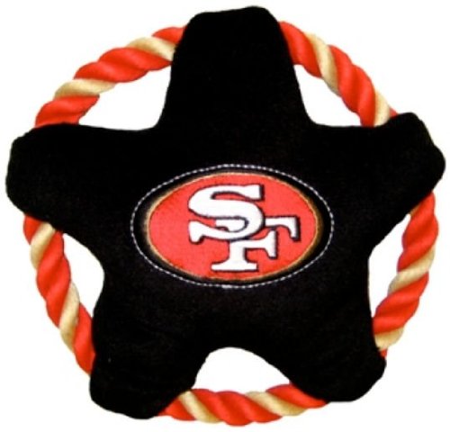See DoggieNation SAN-303221 One Size San Francisco 49ers Rope Disk Dog Toy