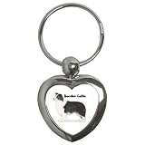 Border Collie Key Chain (Heart)