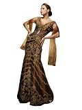 Tony Bowls TBE2806 Lace Off Shoulder Pleated Taffeta Gown