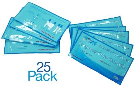 ClinicalGuard HCG Pregnancy Test Strips (Individually-Sealed, Pack of 25) by ClinicalGuard