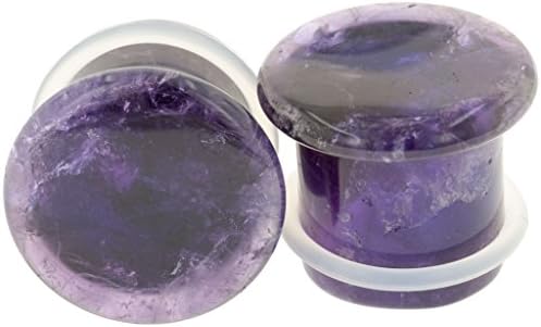 Pair of Amethyst Single Flared Plugs: 7/16"