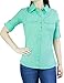 Fandsway Womens Office to Casual Button Down Shirt with Roll-up Sleeve