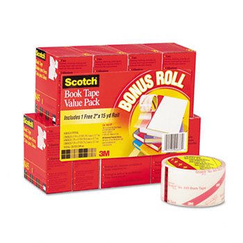 New-Scotch 845VP - Book Repair Tape 8-Roll Multi-Pack, 15-yard Rolls, 3 Core - MMM845VP