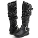 Soda Merge Mid-Calf Boots Black Pu