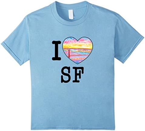 Kids San Francisco California I Love SF T-Shirt 8 Baby Blue