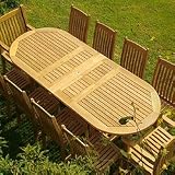 70008 11pc Montserrat Oval Expansion Veranda Teak Patio Set