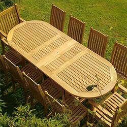 70008 11pc Montserrat Premium Oval Expansion Veranda Teak Wood Patio Set product image