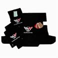 Corvette C5 Hardtop Corvette Cargo & Floor Mats Black with Silver Dual Logos ...