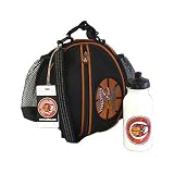 The Original BALLBAG - Black Basketball BALLBAG w/Pebble Grain Piping, Buzz & Water Bottle