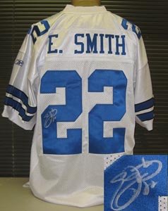 Emmitt Smith Signed White Dallas Cowboys Authentic Reebok Jersey