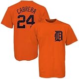 Miguel Cabrera Orange Detroit Tigers Jersey Name and Number T-Shirt