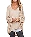 EXLURA Oversized Loose Blouse Long Batwing Sleeve Tee Shirt