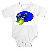 Onesie with bat, eating, fruit